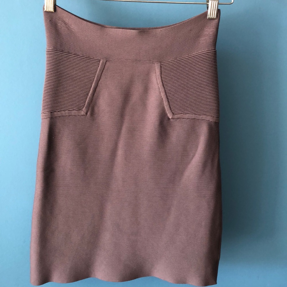 BCBG MaxAzria mocha mini skirt body con stretchy S
